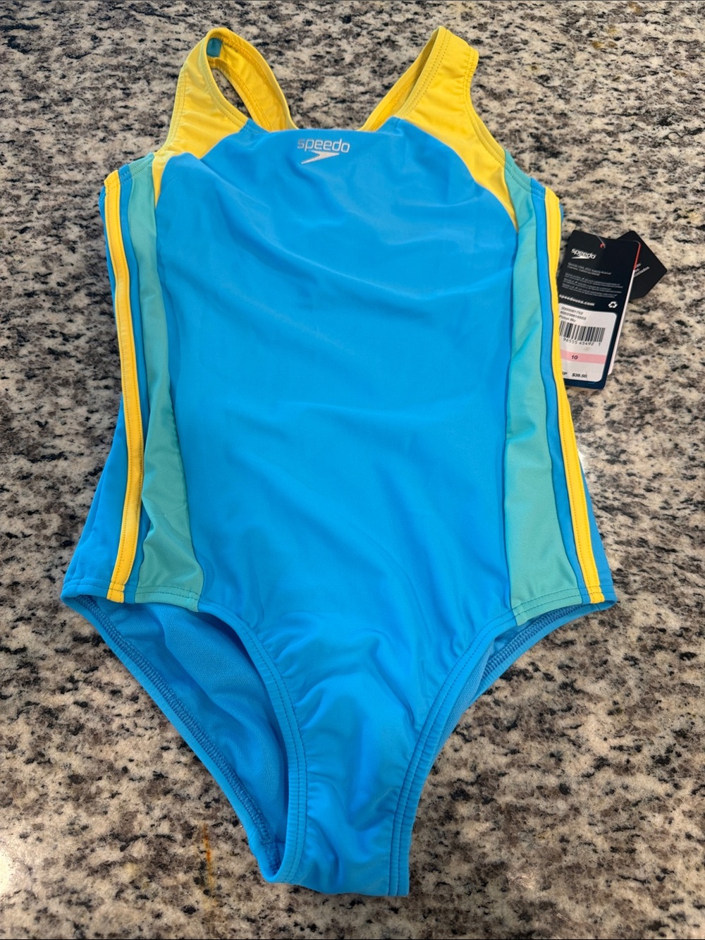 Speedo Girl's Swimsuit One Piece Infinity Splice Thick Strap | Size 10 | NWT